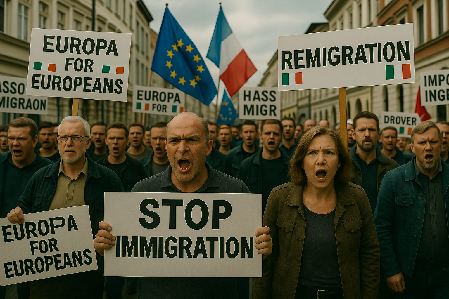 Europe Immigration Protests 2025